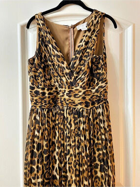 Leopard Print Maxi Dress Size Medium Like New